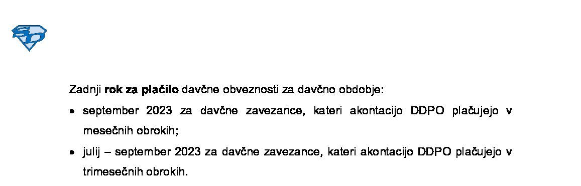 Plačevanje Akontacije DDPO Za Leto 2023 - DoberRacunovodja.si